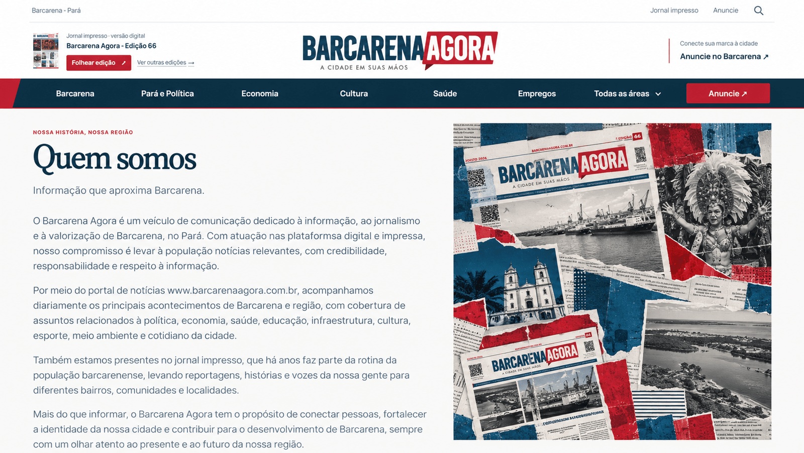 Colagem artística inspirada no Jornal Barcarena Agora