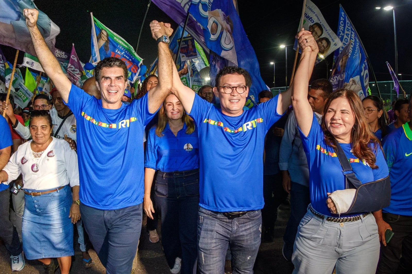 GOVERNADOR HELDER BARBALHO E VICE HANA GHASSAN PARTICIPAM DE CARREATA EM APOIO À REELEIÇÃO DE RENATO OGAWA